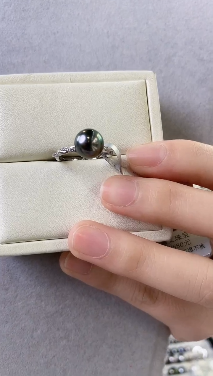 【闪购商品】海水珍珠戒指银S925镶嵌9-10海水珍珠吊坠