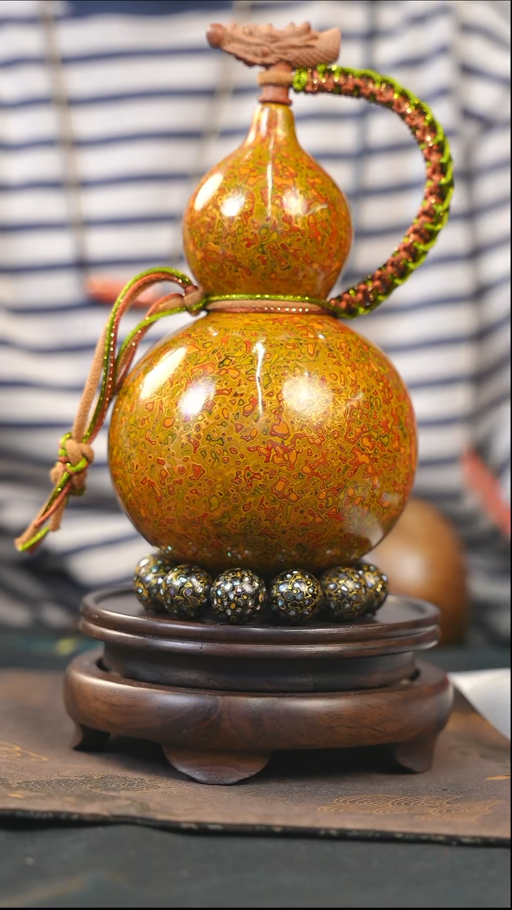 【闪购商品】YJ183漆艺酒葫芦不包手串及旋转底座