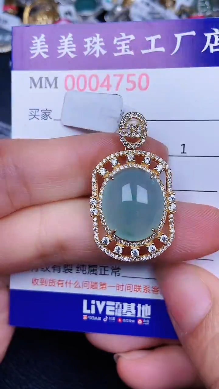 颈饰银S925镶嵌翡翠4750