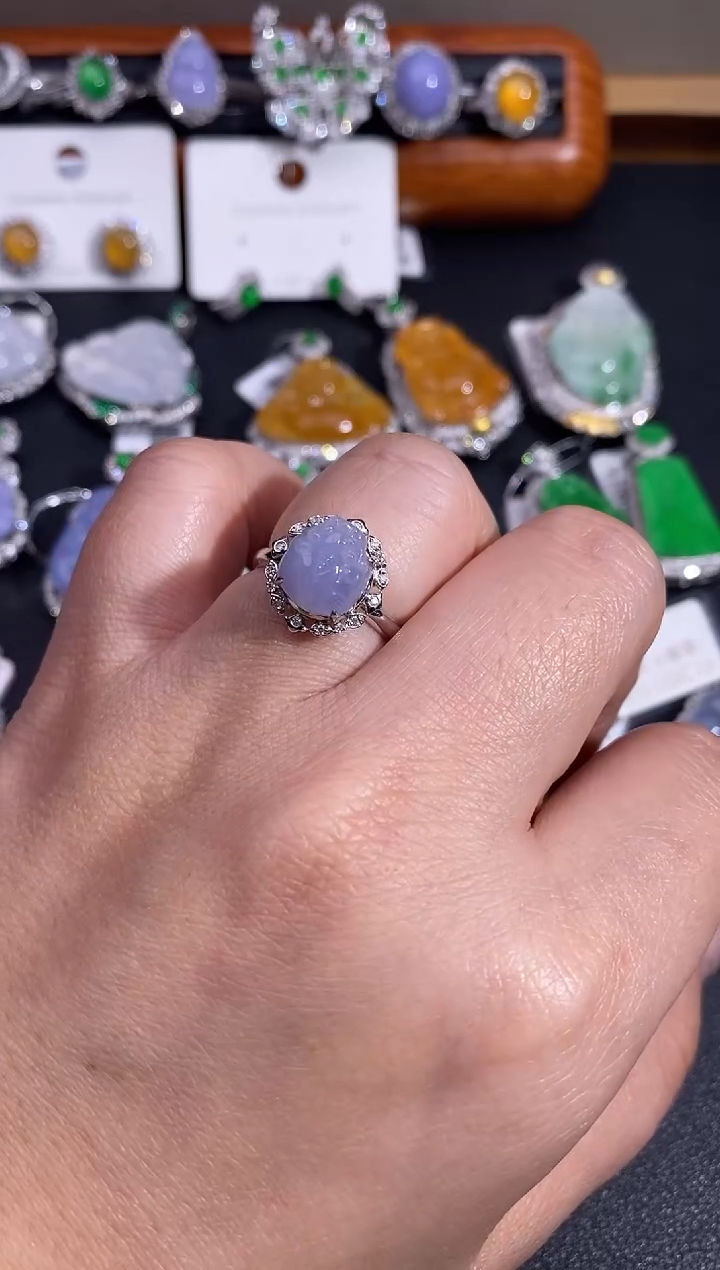 【闪购商品】翡翠戒指18K金镶嵌戒指