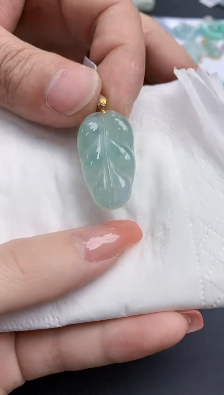 【闪购商品】翡翠颈饰18K金镶嵌天然缅甸翡翠A货