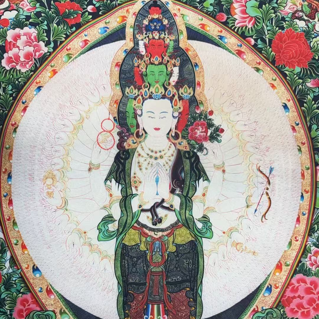 高端精品十一面观音菩萨唐卡 TK16084