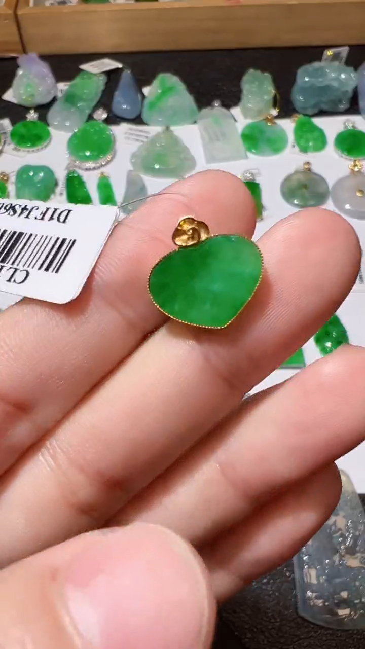 【闪购商品】翡翠18K金镶嵌挂件我