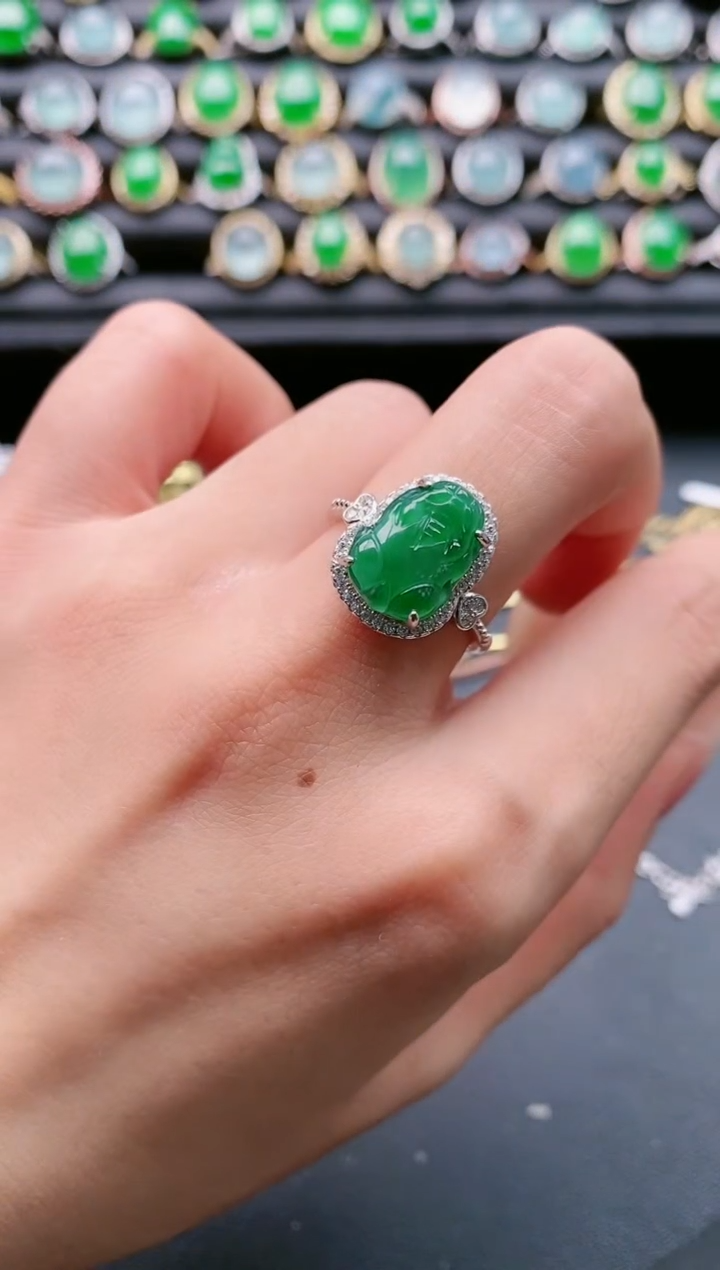 【闪购商品】翡翠戒指银S925镶嵌11111111