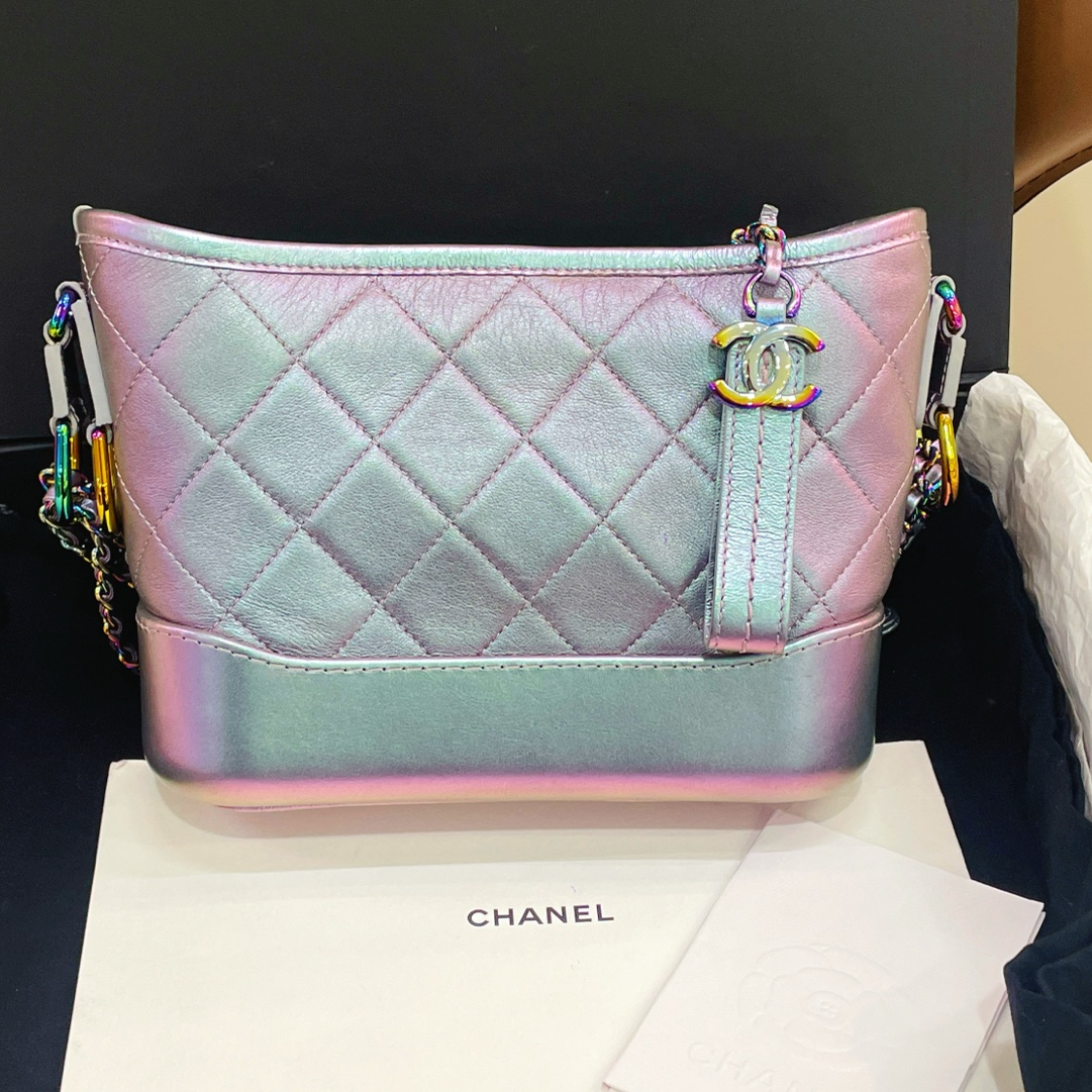 95新 Chanel/香奈儿 炫彩紫流浪链条包 可单肩可斜挎/G25ZH9208
