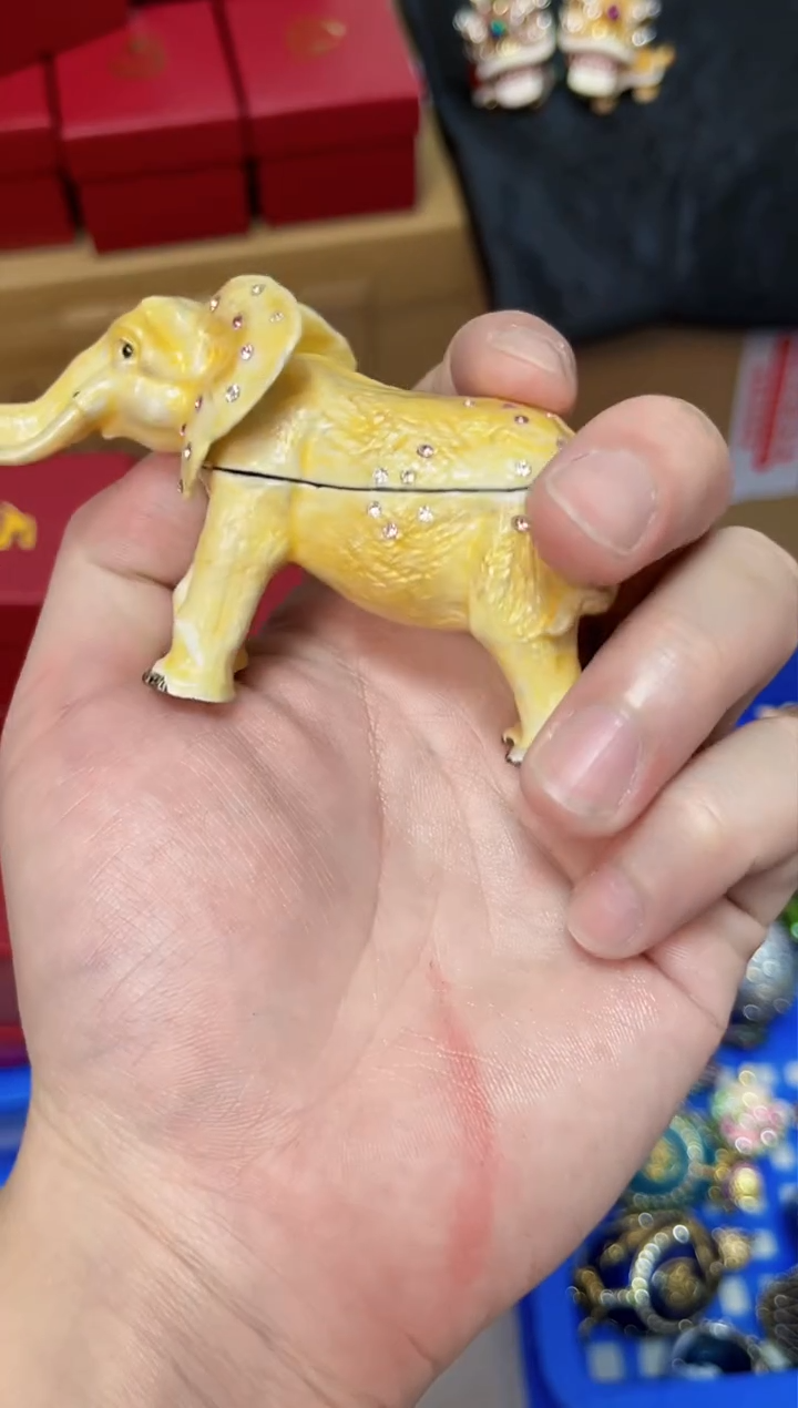 【闪购商品】瓷片年货节福福价格高质珐琅彩合金摆件首饰盒