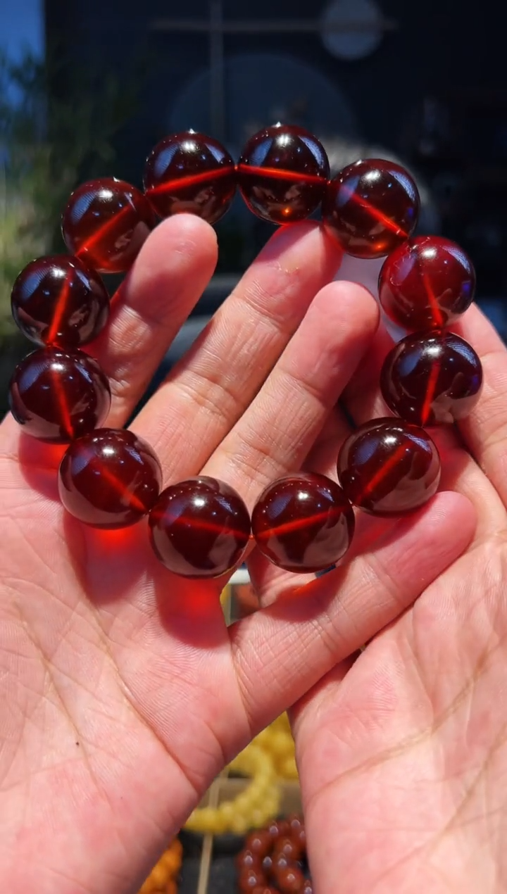 未镶嵌琥珀手串单圈21+