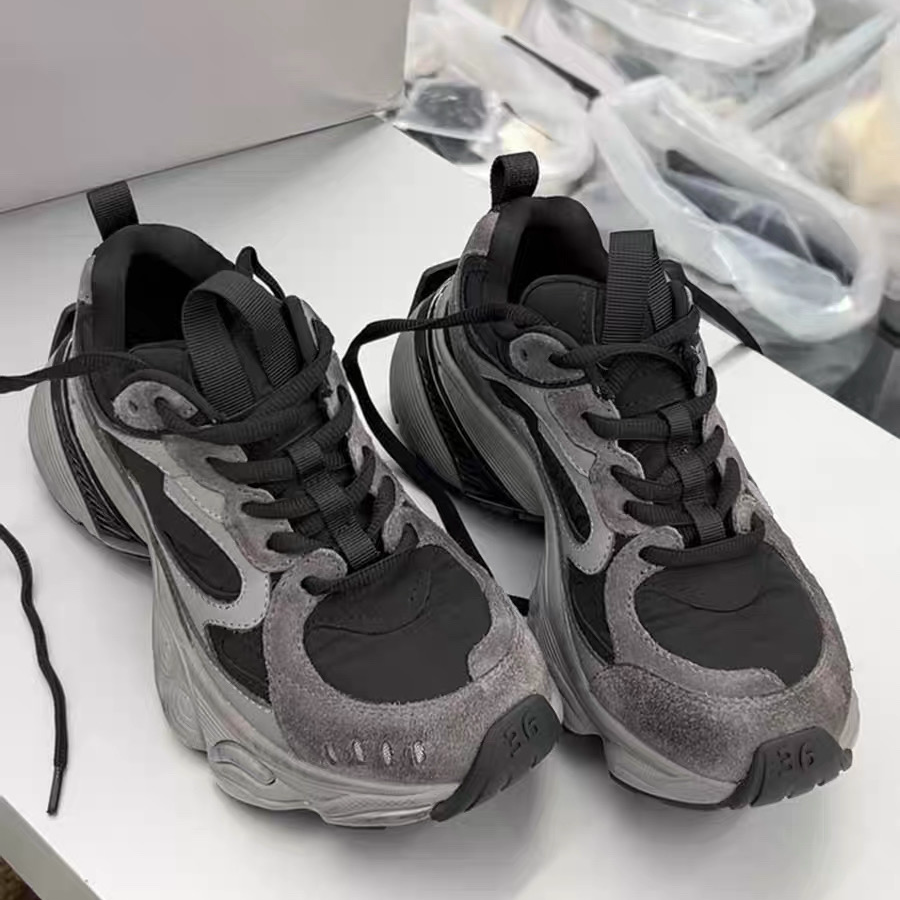 诗歌兰小蛮腰厚底老爹鞋女2025新款轻便休闲鞋时尚拼色运动鞋0725