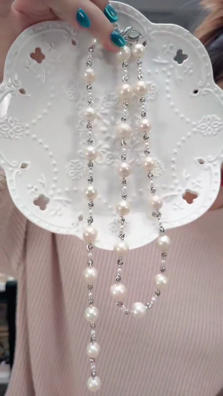 颈饰未镶嵌淡水珍珠0707珍珠毛衣链