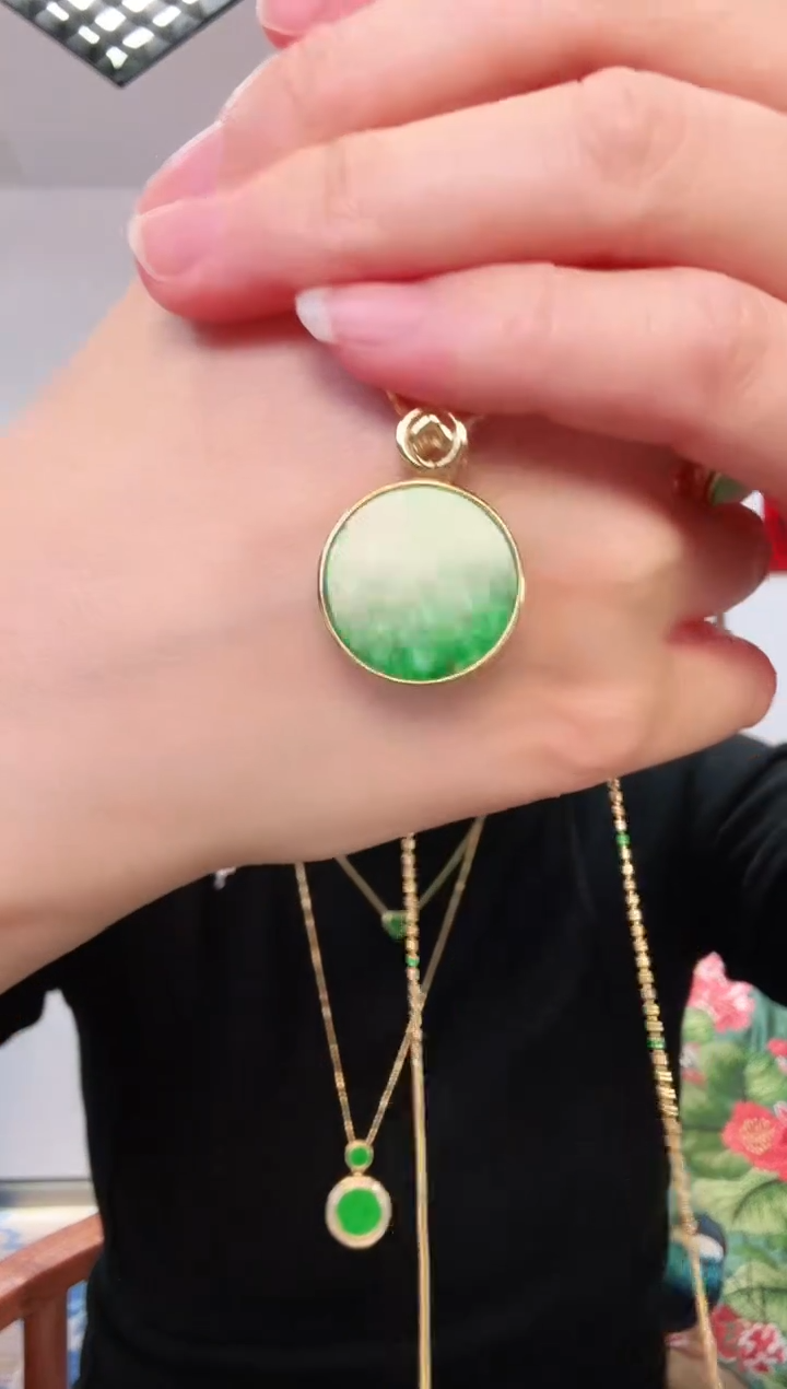 【闪购商品】翡翠颈饰银S925镶嵌吊坠