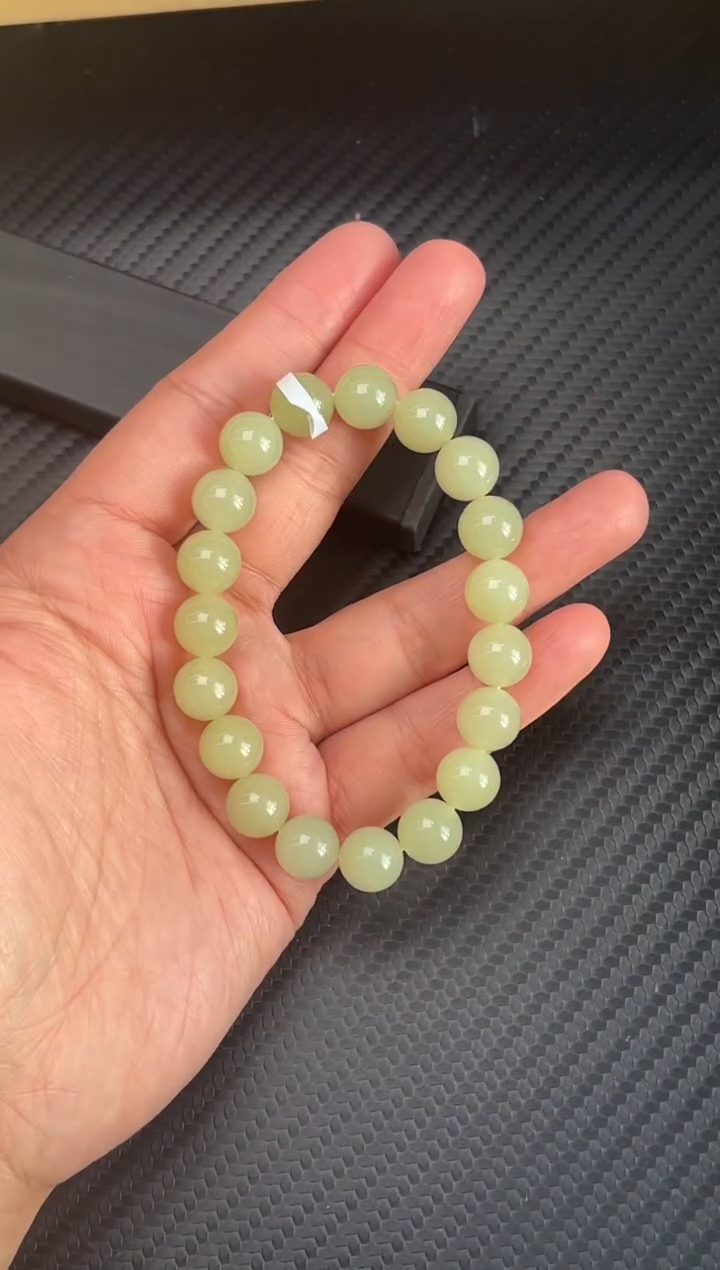 未镶嵌手串和田玉若羌李保国矿微色差卡10hm