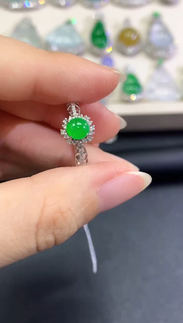 【闪购商品】翡翠戒指18K金镶嵌B42   多样性一件发货