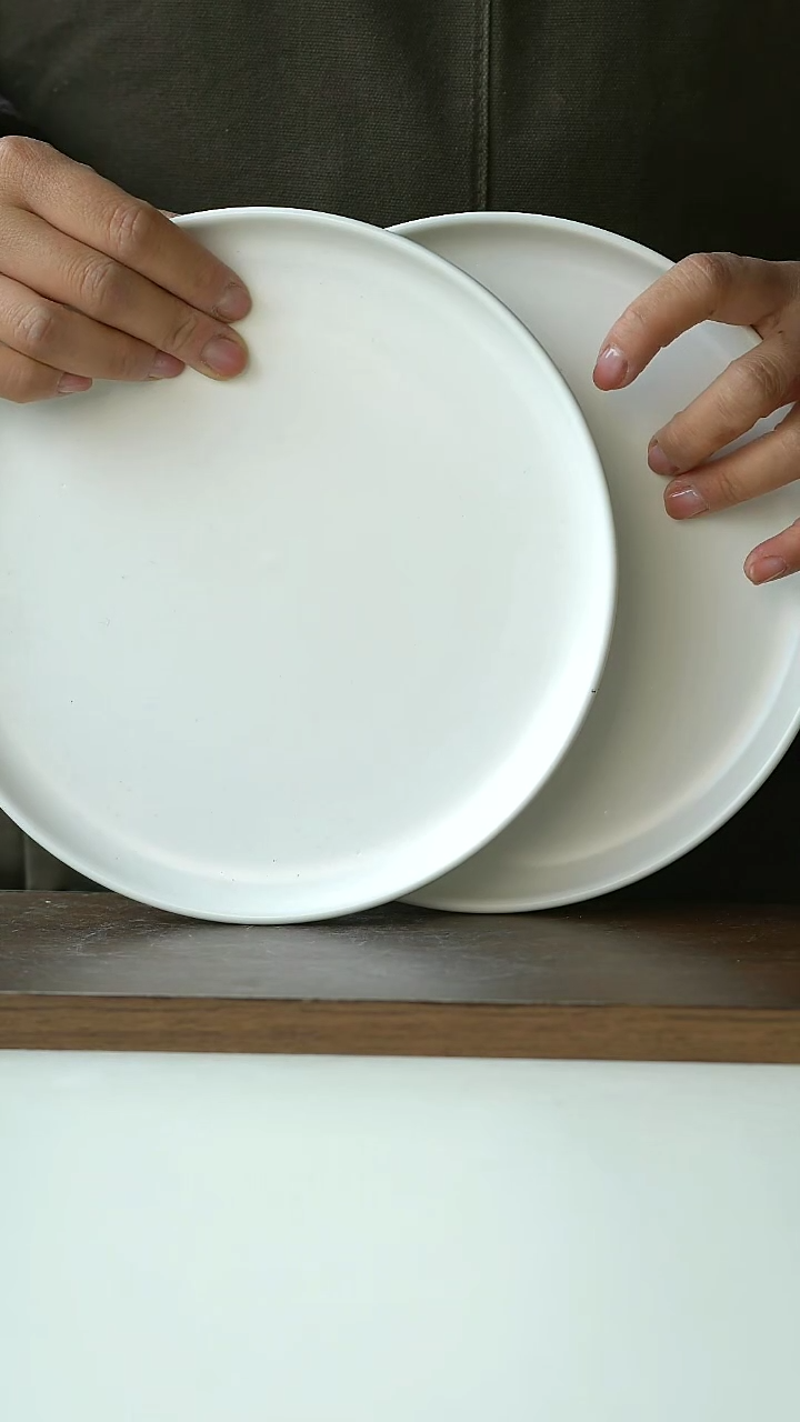 【闪购商品】陶瓷极简白早餐盘微瑕2只@4-2@