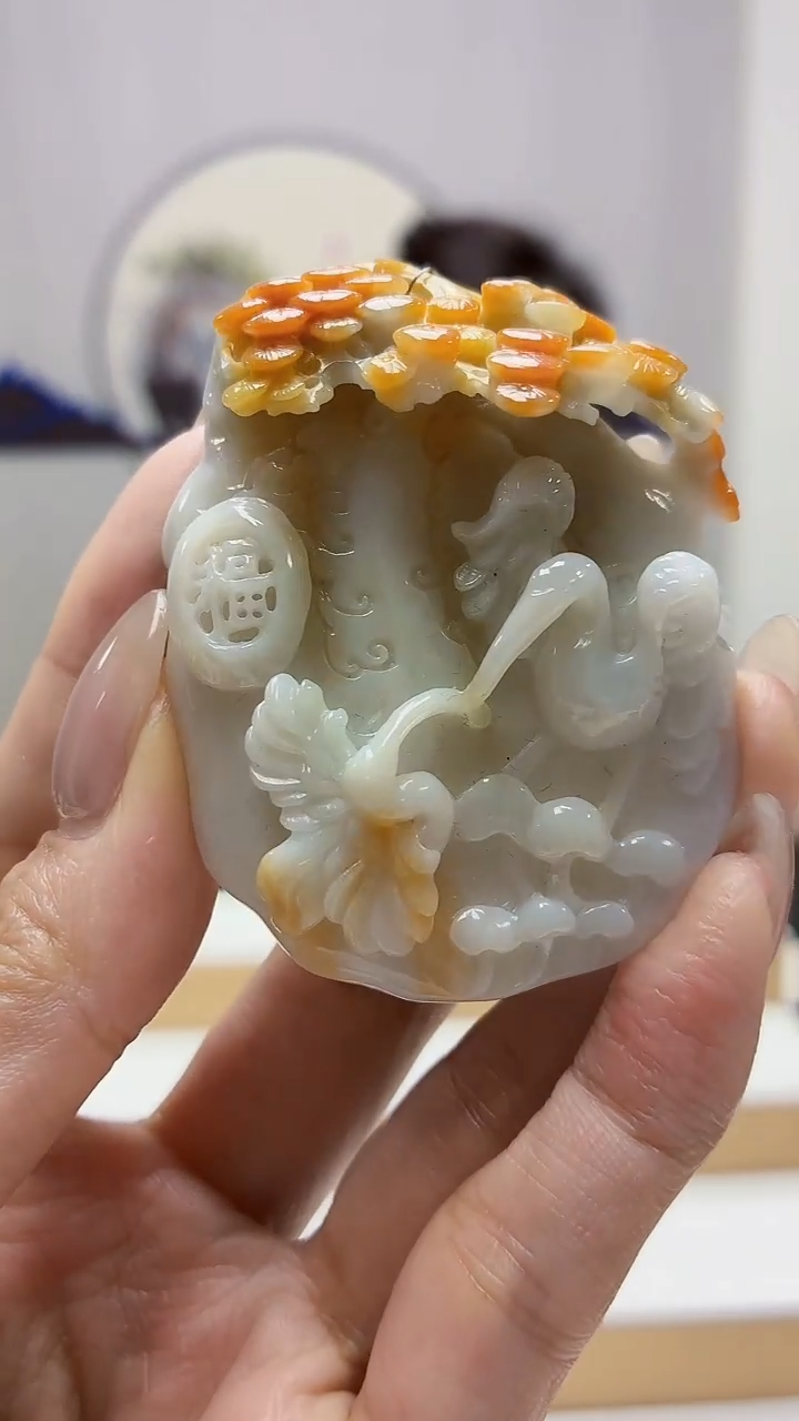 未镶嵌定制翡翠5160MM-毛货挂件84