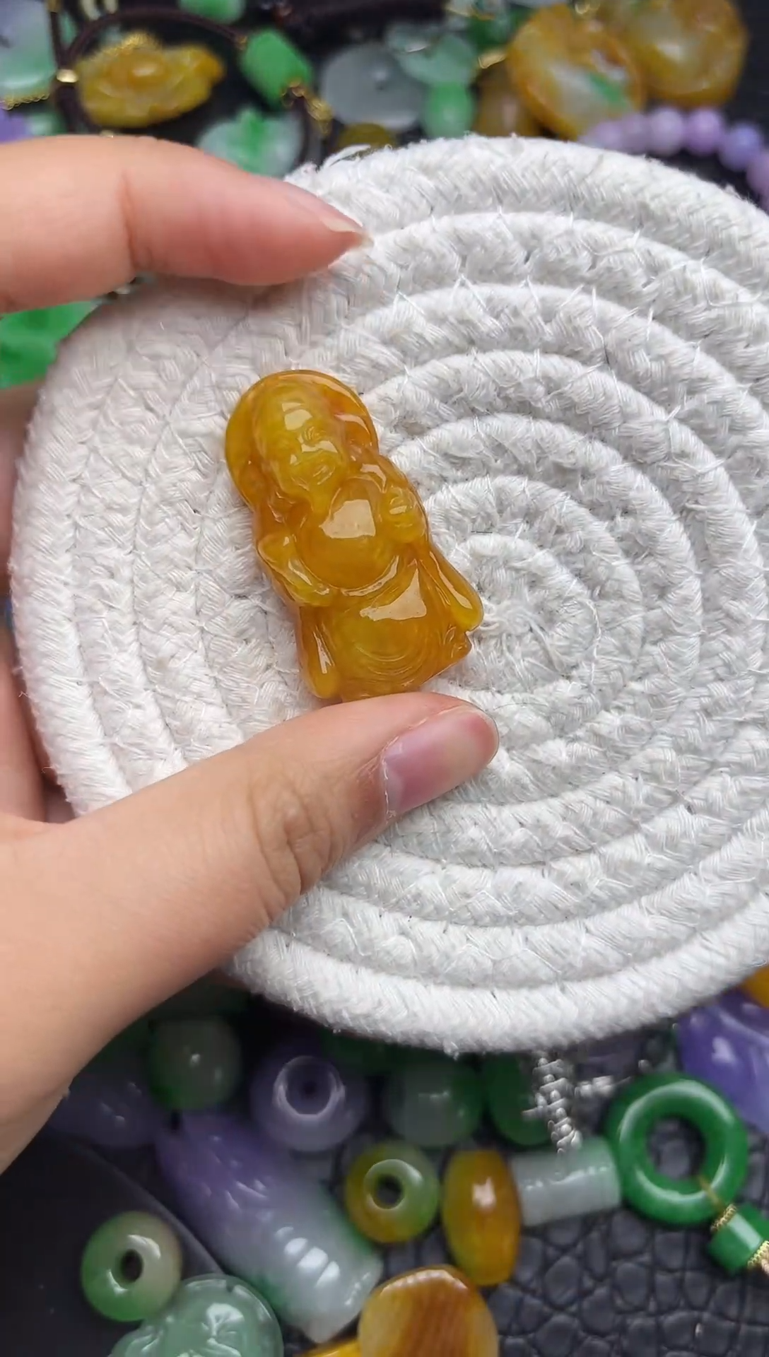 颈饰未镶嵌翡翠缅甸翡翠吊坠