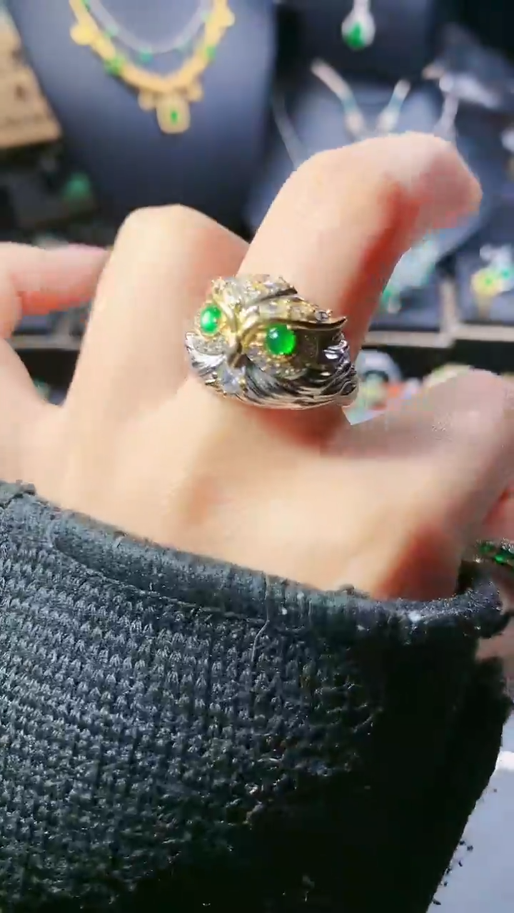 【闪购商品】翡翠戒指银S925镶嵌戒指