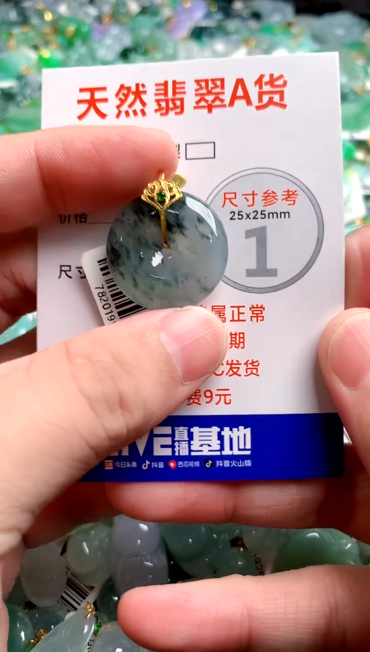 翡翠18K金镶嵌颈饰0734529983