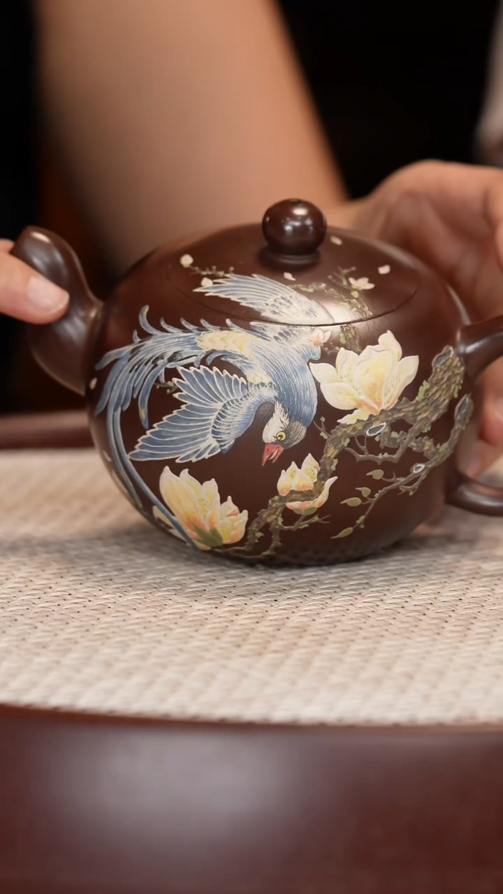 茶壶紫砂【鲍宜明】一粒珠  深井老紫泥 240cc