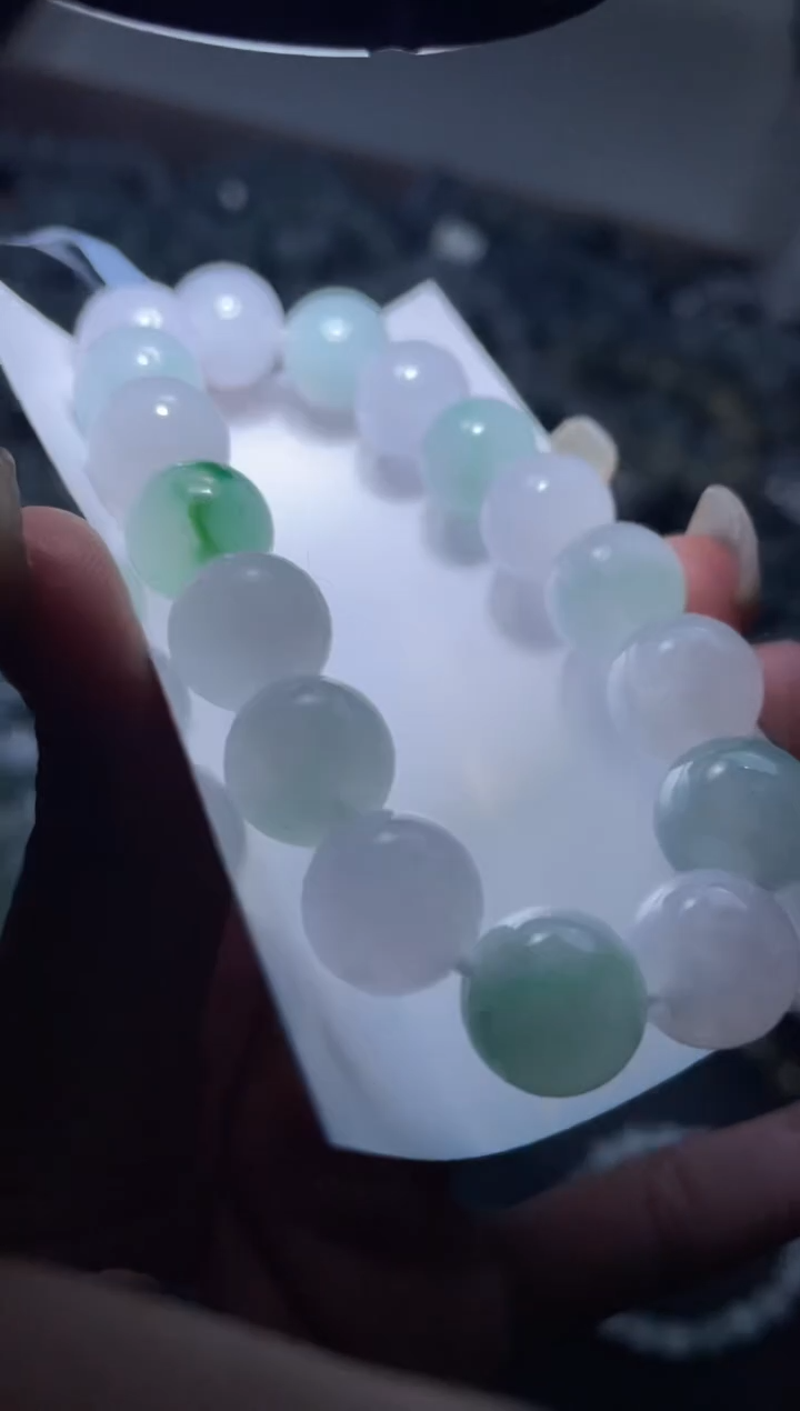 【闪购商品】定制翡翠未镶嵌天然缅甸A货翡翠手串14