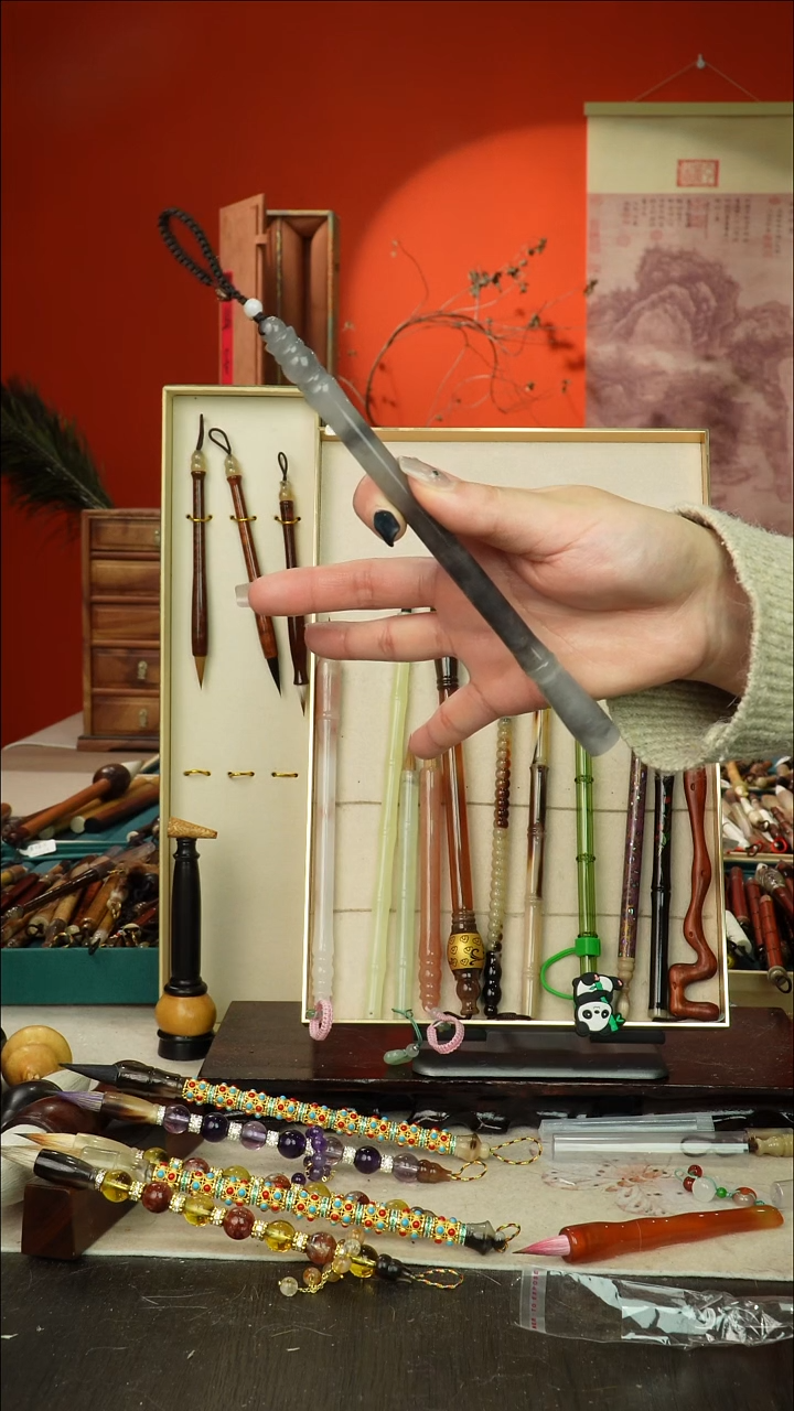 172号闪孤品高货毛笔链接 清水试笔 蘸墨不退