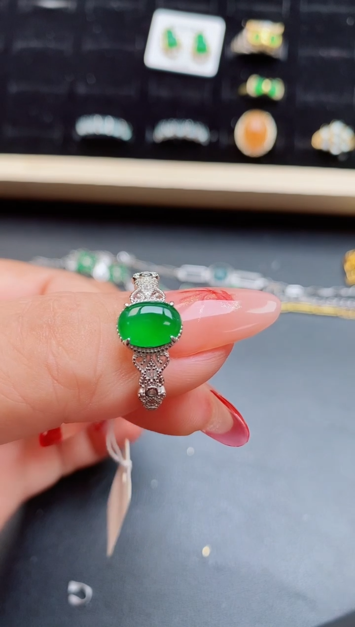 【闪购商品】翡翠戒指银S925镶嵌508050