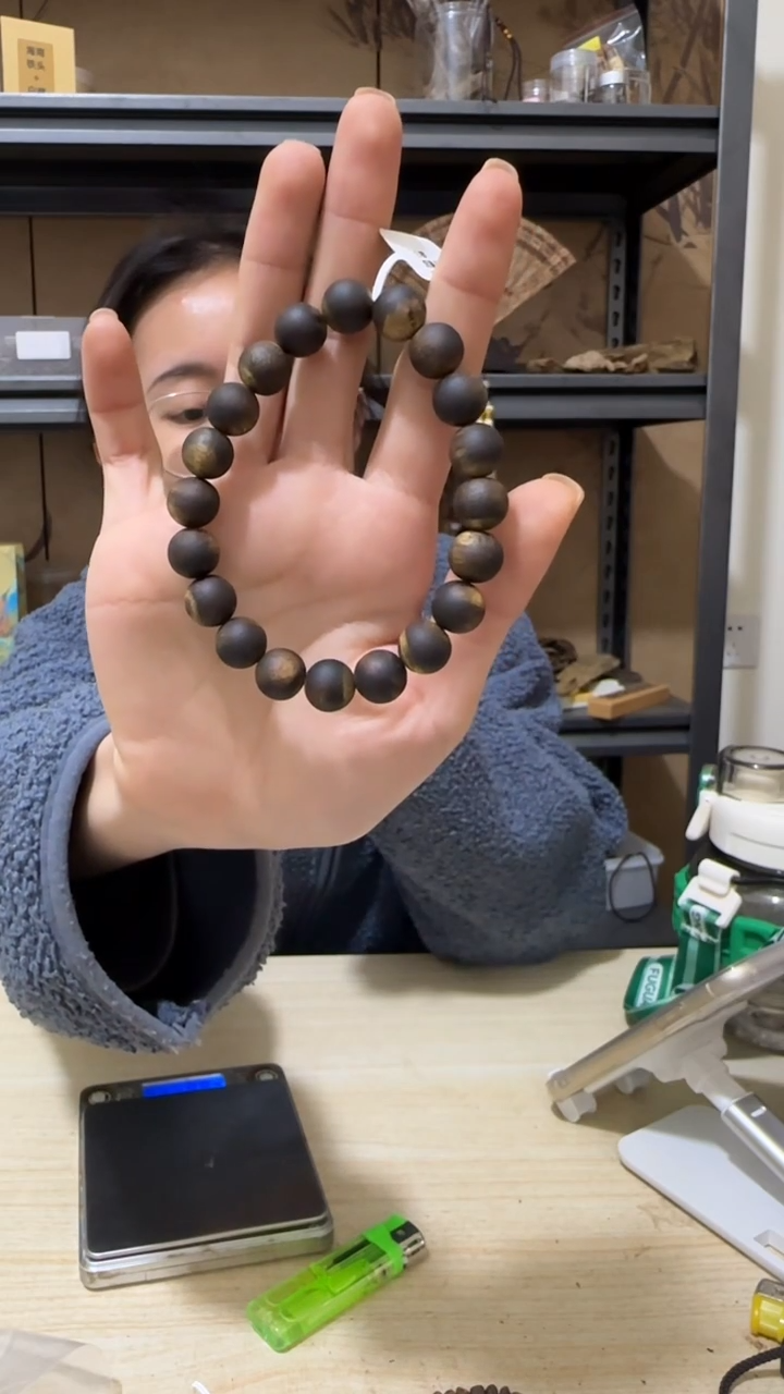 【闪购商品】沉香手串42白棋花珠圆珠手串10克+ 卡1.0