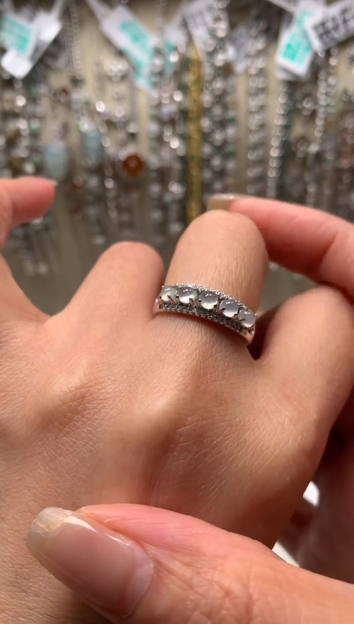 银S925镶嵌戒指翡翠3