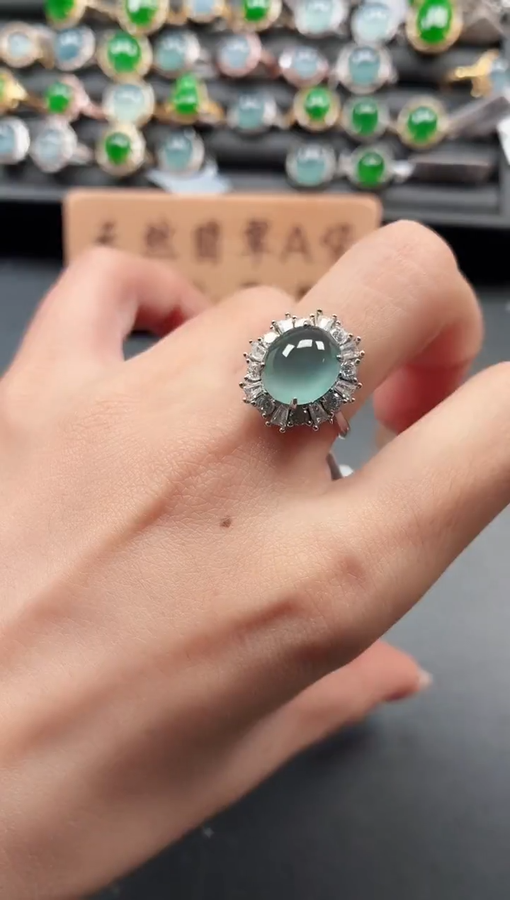 银S925镶嵌戒指翡翠1111