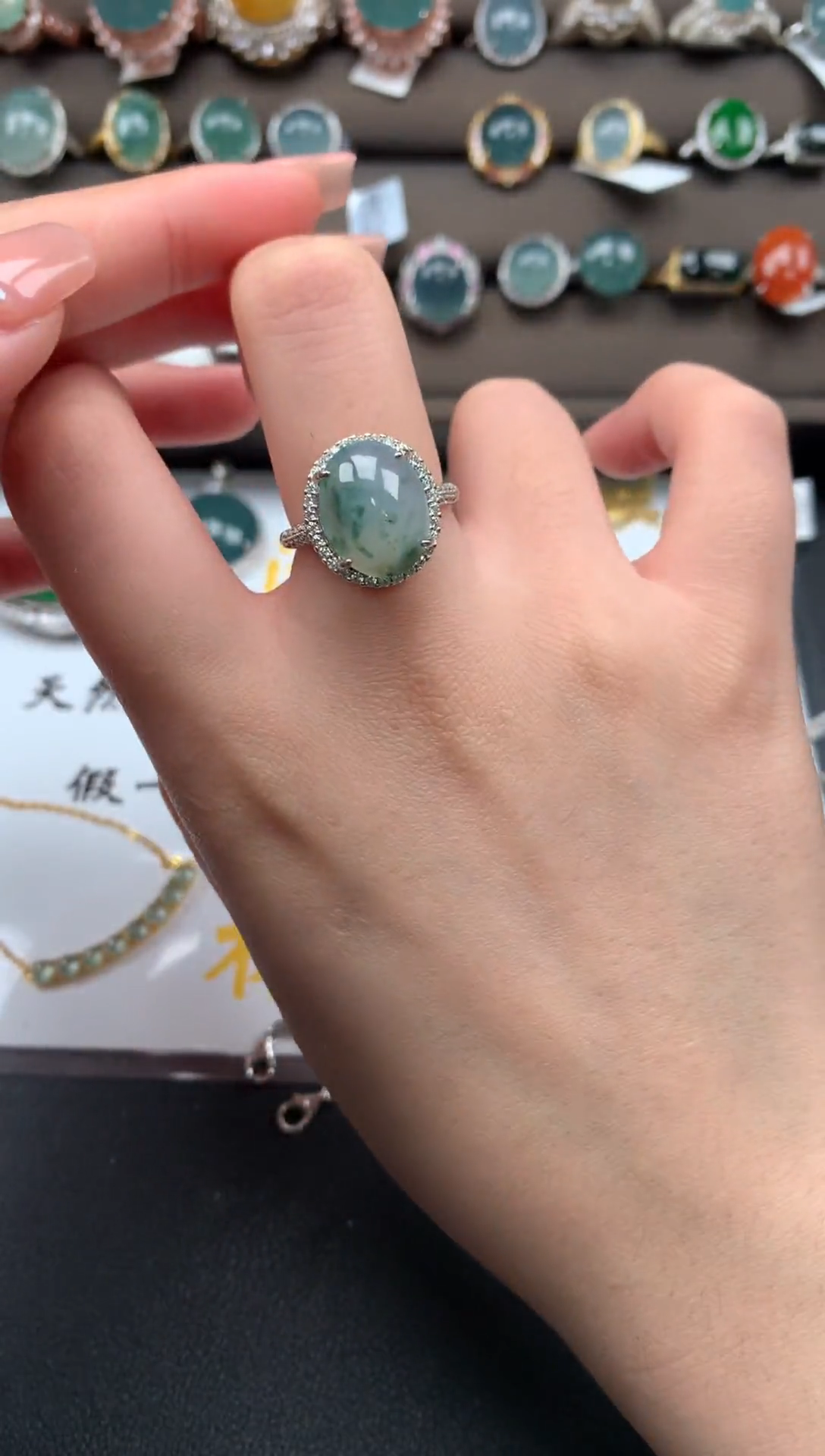 【闪购商品】翡翠戒指银S925镶嵌52141
