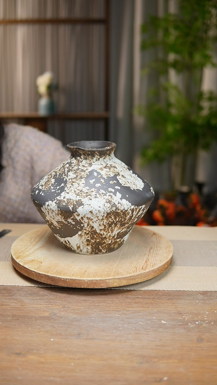 【闪购商品】陶瓷 花器诧寂黑飞碟 