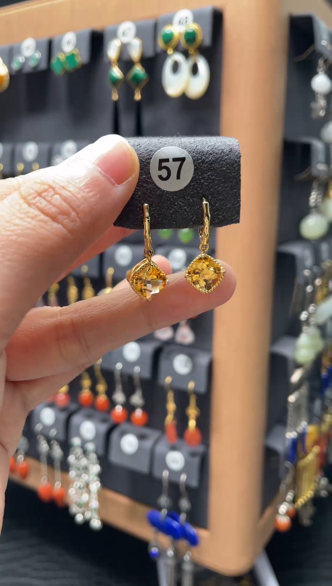 【闪购商品】黄晶耳饰银S925镶嵌0057