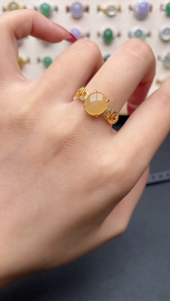 【闪购商品】翡翠戒指银S925镶嵌一物一证一礼盒