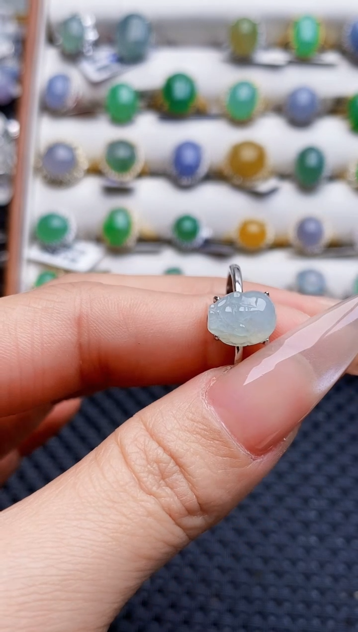 银S925镶嵌戒指翡翠2809