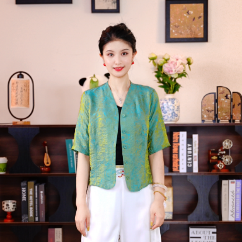 [松风浅碧]观江南婷婷国风复古上衣GJN2578027