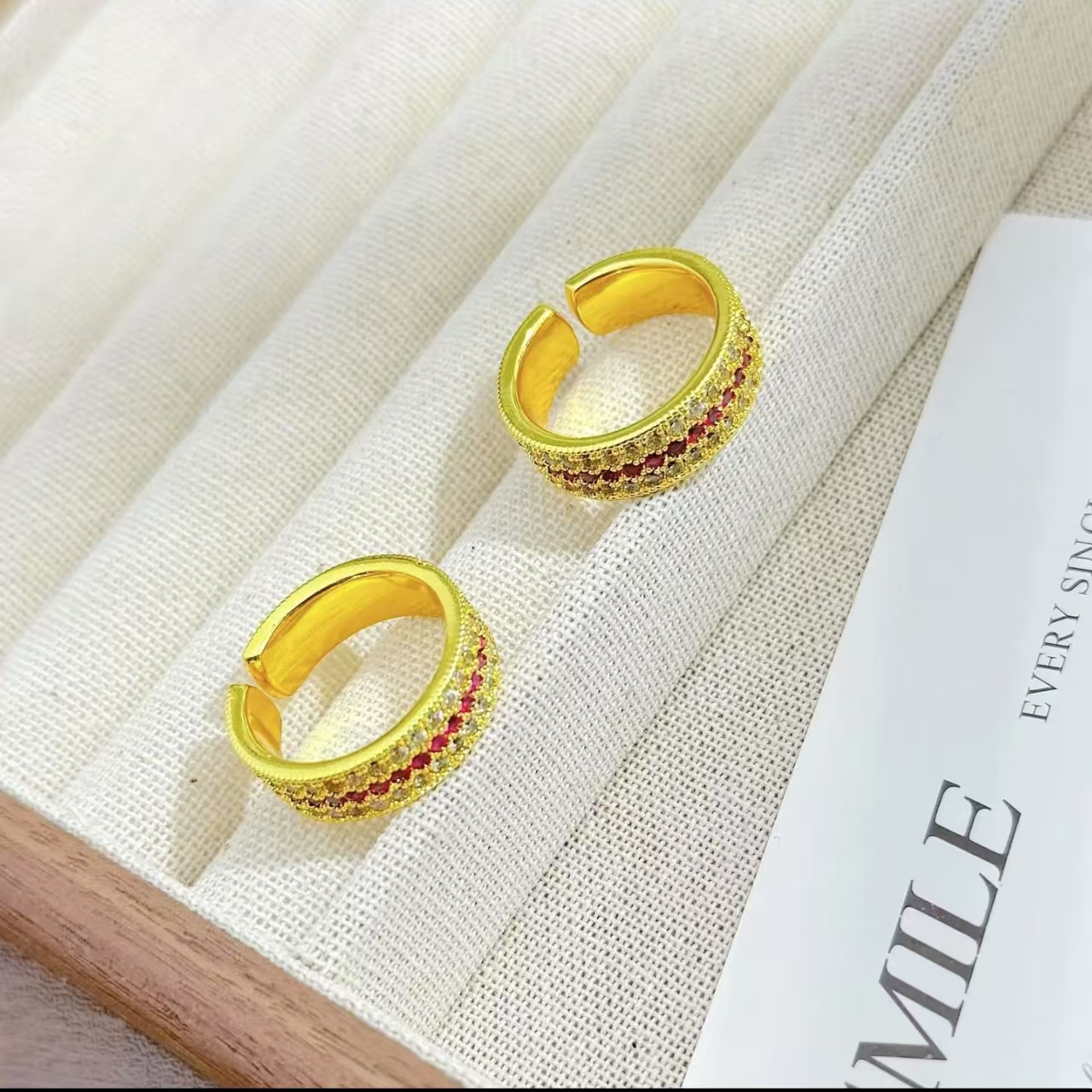 铜合金戒指 国潮古法新款中古戒指女小众设计感食指戒轻奢高级感