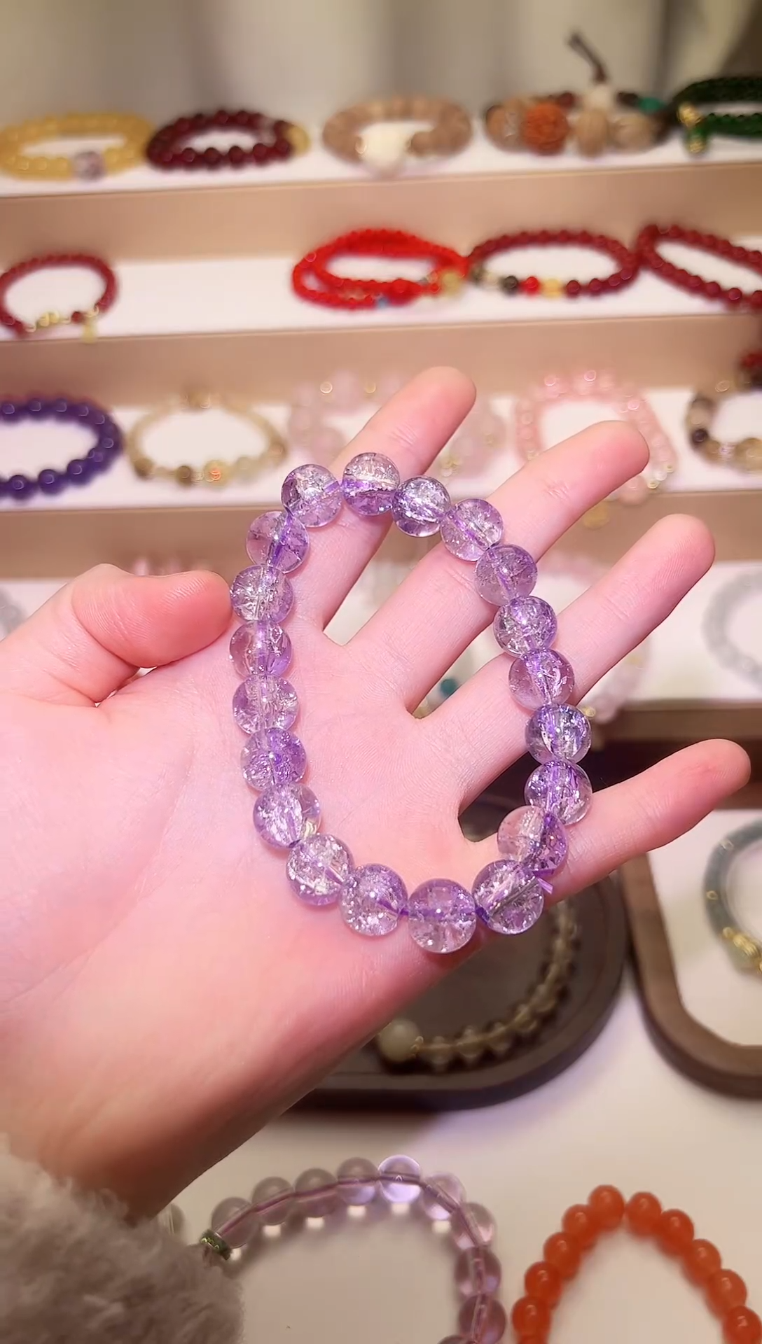 【闪购商品】石英质玉手串未镶嵌紫水手串