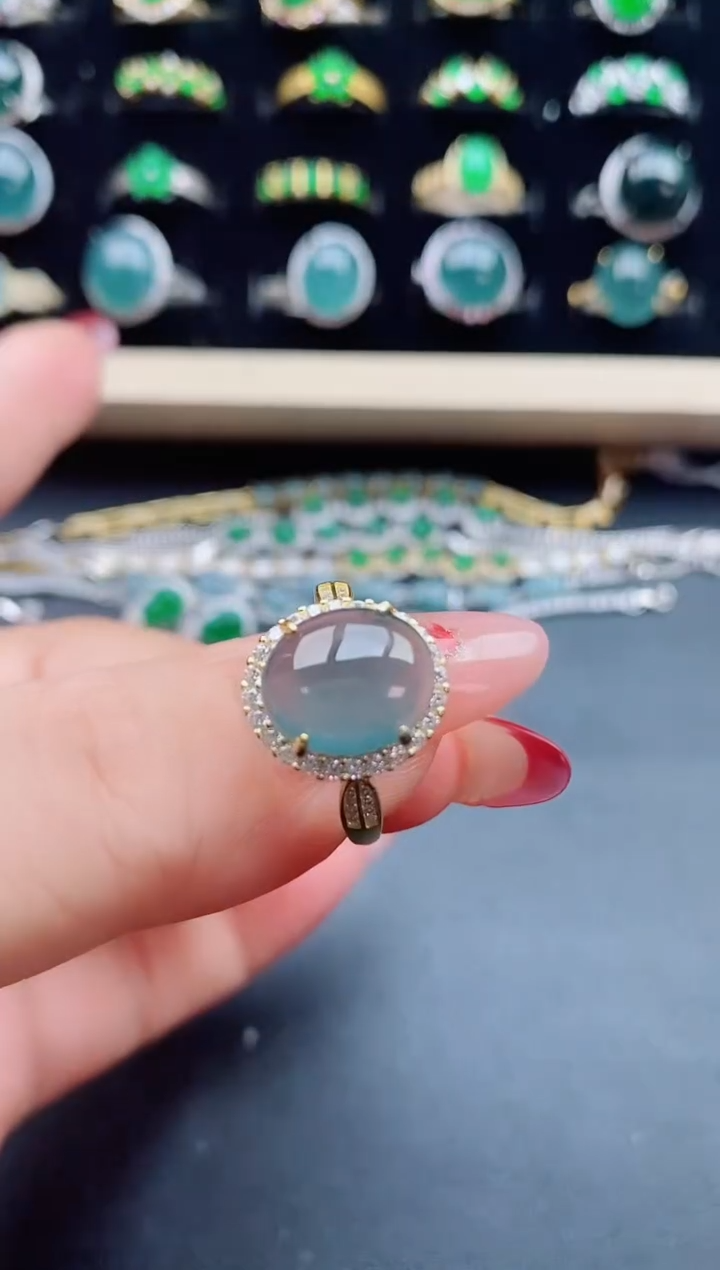 【闪购商品】翡翠戒指银S925镶嵌21321