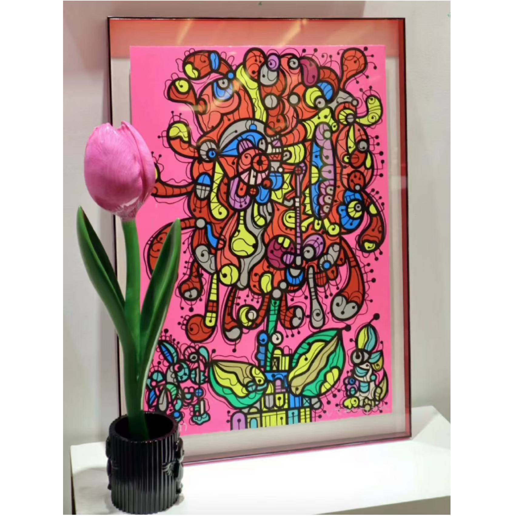 尚多米画廊-艺术家张长江-CJzhang玫瑰系列版画《粉色情人节》