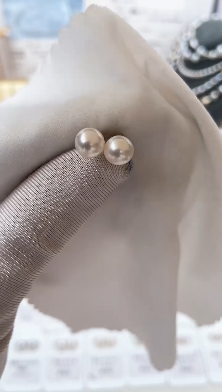 【闪购商品】海水珍珠耳饰18K金镶嵌特选福利6-7mm不退不换