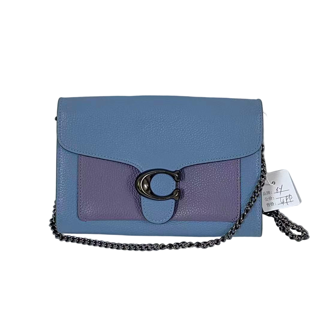 95新 COACH/蔻驰 双色拼皮酒神单肩斜挎包XY-60086时尚中古经典