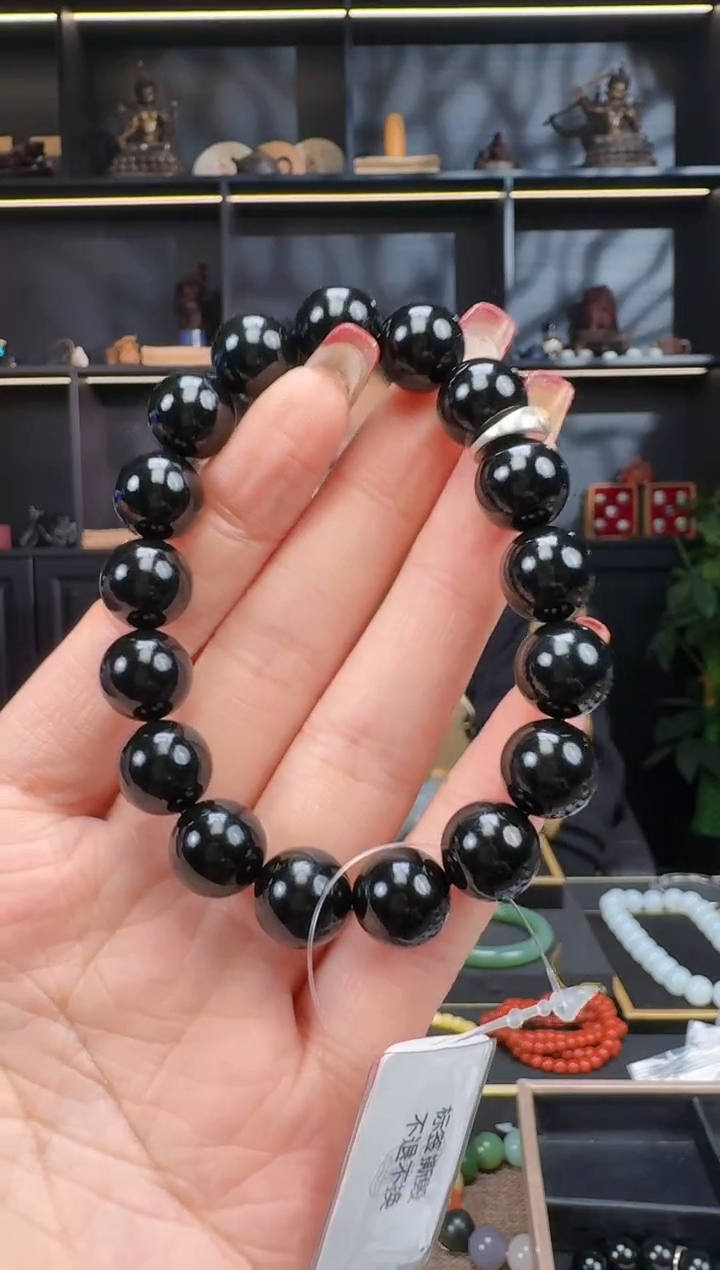 【闪购商品】和田玉1未镶嵌12mm塔青手串