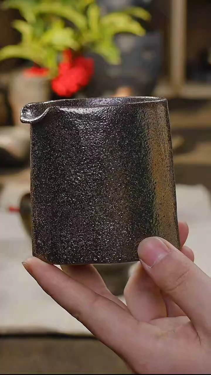 【闪购商品】明静砂器纯手作-------黑金公道杯