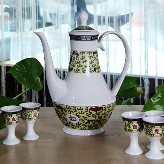 【央广非遗】国瓷红叶 11头吉祥如意酒具