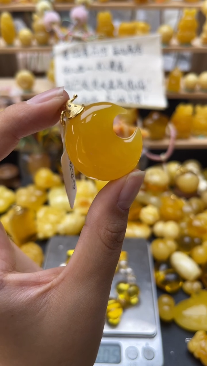 琥珀银S925镶嵌珠宝奇石108琥珀蜜蜡微瑕 