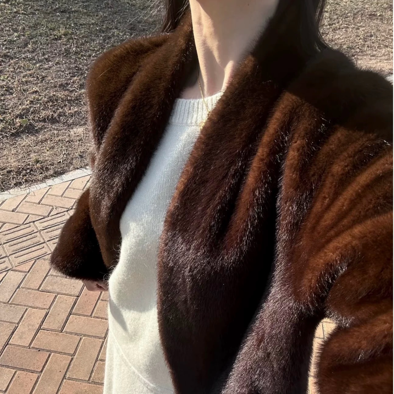 『花漾时光』高克重仿貂绒皮草轻奢浴袍式毛绒外套