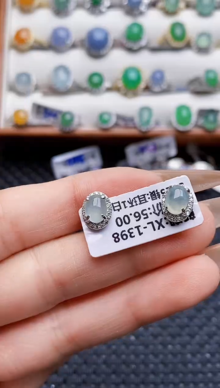 银S925镶嵌戒指翡翠2375