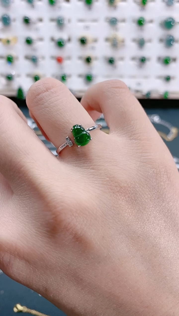 【闪购商品】翡翠戒指银S925镶嵌天然翡翠