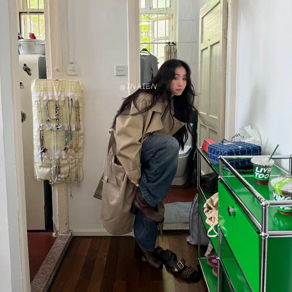 【INAIEN】宽松 显瘦做旧牛仔裤Y3590