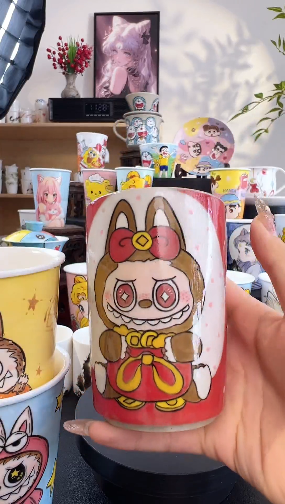 【闪购商品】摆件手工手绘陶瓷小杯杯
