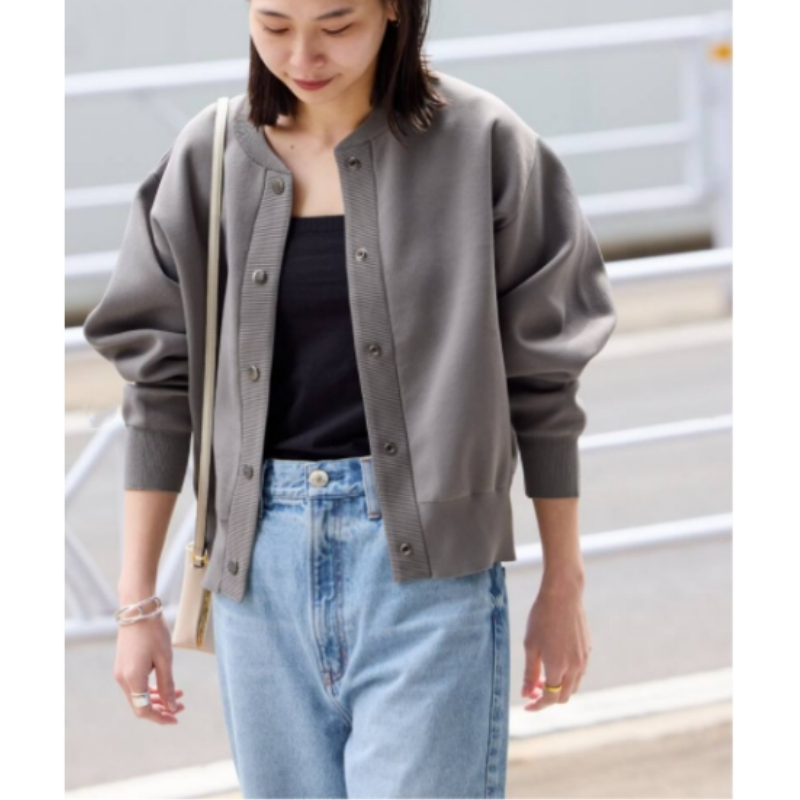 【Montendre】 J 夏季新款 简约可水洗香蕉袖短款针织开衫